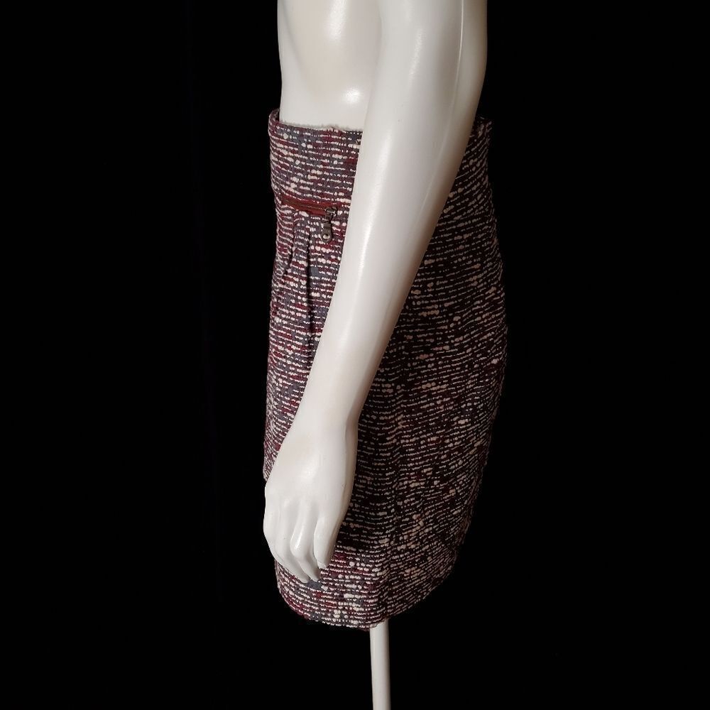 Ann Taylor Loft Petites Gray, Red, & Cream Skirt - Picture 3 of 5